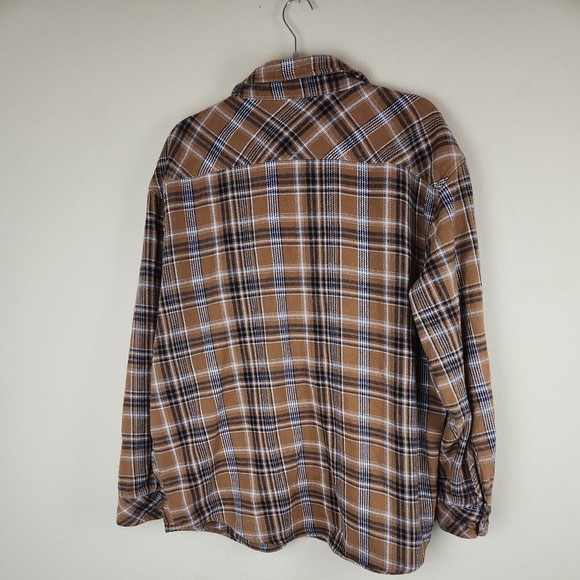 Dickies mustard yellow Black white Plaid Shacket Jacket Sz XL 100% cotton - Picture 7 of 7